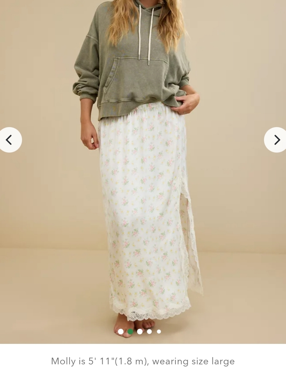 Aerie satin floral Midi skirt Xs Nwt